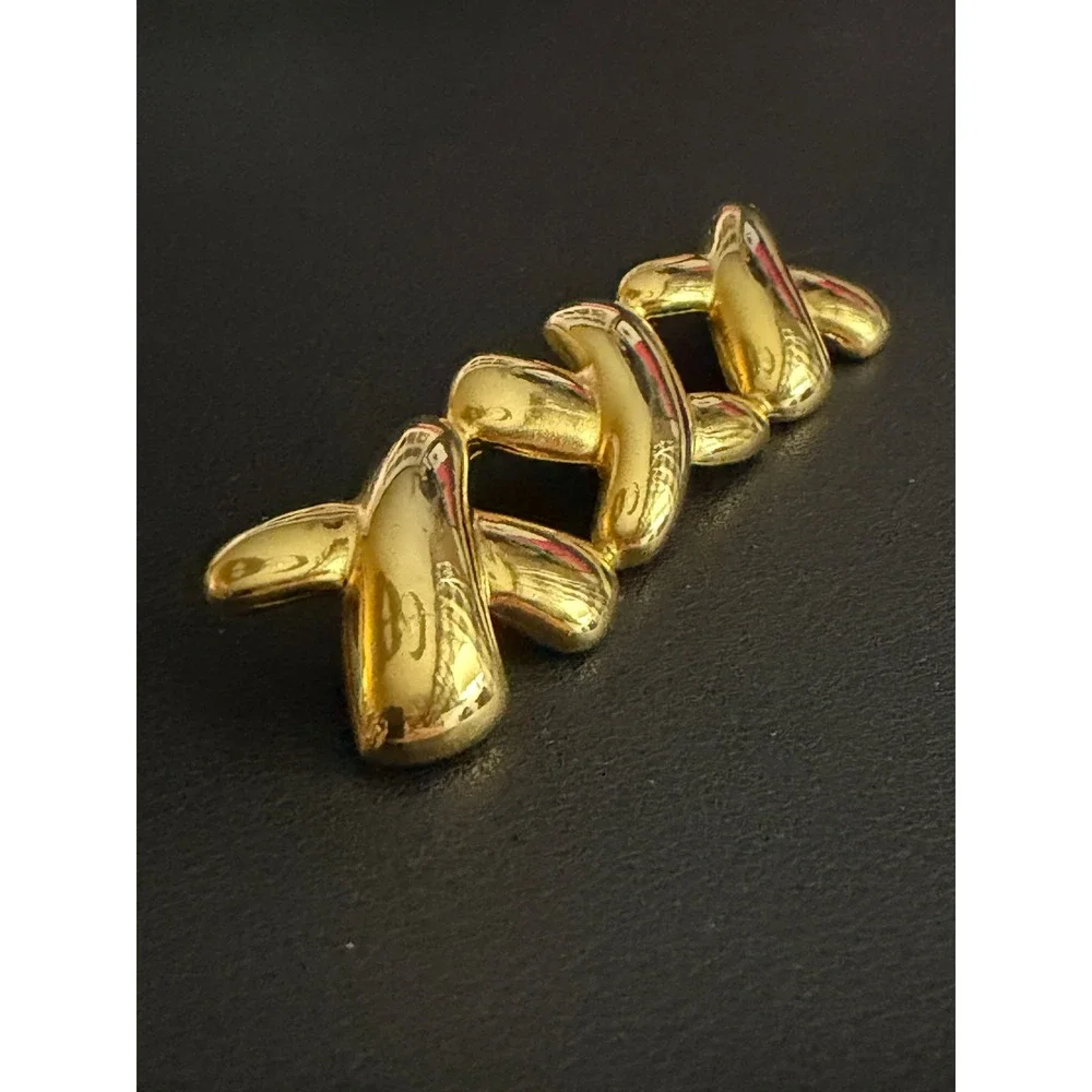 Vintage Brooch Gold Tone Modernist 80s Pop